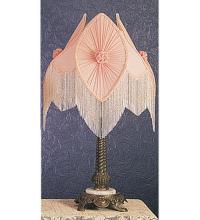 Meyda Yellow 19227 - 28"H Fabric & Fringe Pink Pontiff Table Lamp