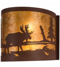 Meyda Yellow 200323 - 15" Wide Moose at Lake Wall Sconce