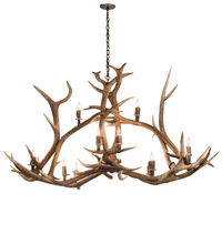 Meyda Yellow 200466 - 70" Long Antlers Elk 10 Light Oblong Chandelier