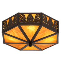 Meyda Yellow 202202 - 16" Wide Pinecone Octagon Flushmount