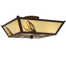 Meyda Yellow 210047 - 15" Square Pinecone Semi-Flushmount