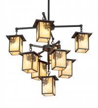 Meyda Yellow 220873 - 34" Wide Seneca Winter Pine 9 Light Chandelier