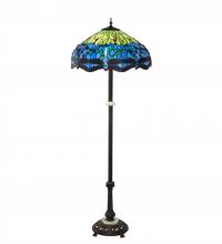 Meyda Yellow 229124 - 62" High Tiffany Hanginghead Dragonfly Floor Lamp