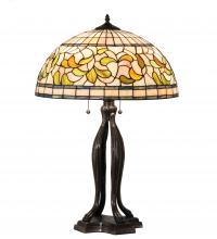 Meyda Yellow 229126 - 30" High Tiffany Turning Leaf Table Lamp