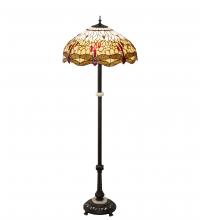 Meyda Yellow 229132 - 62" High Tiffany Hanginghead Dragonfly Floor Lamp