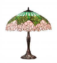 Meyda Yellow 232802 - 26" High Tiffany Cabbage Rose Table Lamp