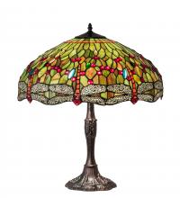 Meyda Yellow 232805 - 26" High Tiffany Hanginghead Dragonfly Table Lamp