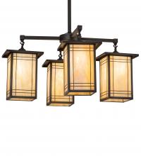 Meyda Yellow 233239 - 33" Square Prairie Mission 4 Light Chandelier