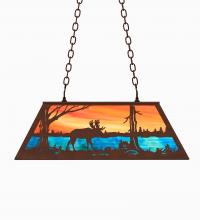 Meyda Yellow 234285 - 33" Long Moose at Lake Oblong Pendant