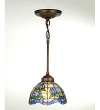 Meyda Yellow 23793 - 7"W Roseborder Mini Pendant