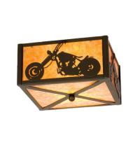 Meyda Yellow 23987 - 10"Sq Motorcycle Flushmount