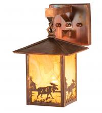 Meyda Yellow 241118 - 7" Square Seneca Moose at Lake Straight Arm Wall Sconce