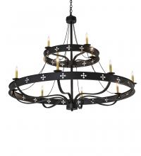 Meyda Yellow 247188 - 60" Wide Byzantine 12 Light Two Tier Chandelier