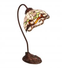 Meyda Yellow 247780 - 18" High Roseborder Desk Lamp