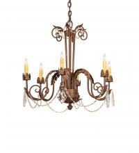 Meyda Yellow 249787 - 30" Wide Lindsay 6 Light Chandelier