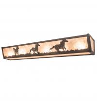 Meyda Yellow 250531 - 36" Long Running Horses Vanity Light