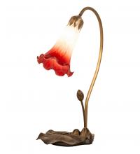 Meyda Yellow 251563 - 16" High Red/White Tiffany Pond Lily Accent Lamp