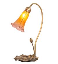 Meyda Yellow 251564 - 16" High Amber/Purple Tiffany Pond Lily Accent Lamp