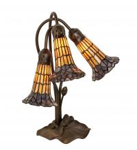 Meyda Yellow 251687 - 16" High Stained Glass Pond Lily 3 Light Accent Lamp