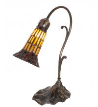 Meyda Yellow 251849 - 15" High Stained Glass Pond Lily Accent Lamp