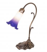 Meyda Yellow 251854 - 15" High Blue/White Tiffany Pond Lily Accent Lamp