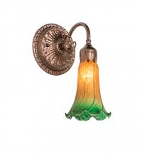 Meyda Yellow 253600 - 5" Wide Amber/Green Pond Lily Victorian Wall Sconce