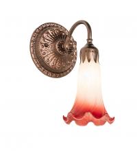 Meyda Yellow 253601 - 5" Wide Pink/White Pond Lily Victorian Wall Sconce