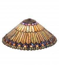 Meyda Yellow 26314 - 17" Wide Tiffany Jeweled Peacock Shade