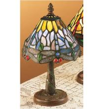 Meyda Yellow 26616 - 12"H Tiffany Hanginghead Dragonfly W/Mosaic Base Mini Lamp