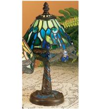 Meyda Yellow 26617 - 12"H Tiffany Hanginghead Dragonfly W/Mosaic Base Mini Lamp