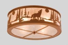 Meyda Yellow 26987 - 22" Wide Wolf on the Loose Flush Mount