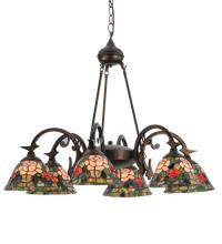 Meyda Yellow 27399 - 32"W Tiffany Rosebush 6 LT Chandelier