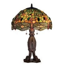 Meyda Yellow 28527 - 24.5"H Tiffany Hanginghead Dragonfly Table Lamp