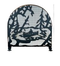 Meyda Yellow 28741 - 30"W X 30"H Canoe At Lake Arched Fireplace Screen