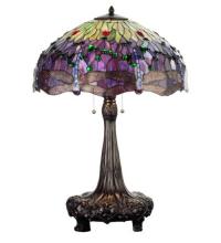 Meyda Yellow 31112 - 31" High Tiffany Hanginghead Dragonfly Table Lamp