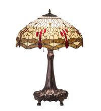 Meyda Yellow 31664 - 31" High Tiffany Hanginghead Dragonfly Table Lamp