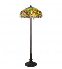 Meyda Yellow 36501 - 62" High Tiffany Hanginghead Dragonfly Floor Lamp