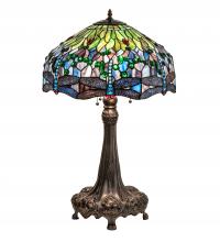 Meyda Yellow 47552 - 31" High Tiffany Hanginghead Dragonfly Table Lamp