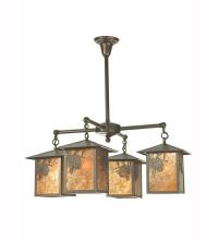 Meyda Yellow 61071 - 32" Wide Seneca Winter Pine 4 Light Chandelier