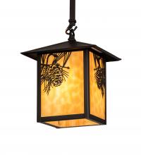 Meyda Yellow 61830 - 9" Square Seneca Winter Pine Pendant