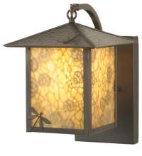 Meyda Yellow 63270 - 9"W Seneca Lotus Leaf and Dragonfly Curved Arm Wall Sconce