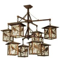 Meyda Yellow 69250 - 42" Wide Seneca Song Bird 8 Light Hanging Lantern Chandelier