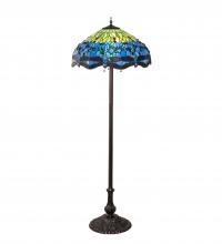 Meyda Yellow 70021 - 62" High Tiffany Hanginghead Dragonfly Floor Lamp