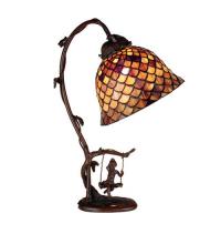 Meyda Yellow 74046 - 15"H Tiffany Fishscale Accent Lamp