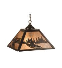 Meyda Yellow 74156 - 16"Sq Kayak on Lake Pendant