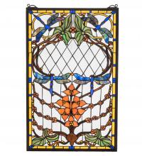 Meyda Yellow 77733 - 14" Wide Dragonfly Allure Stained Glass Window