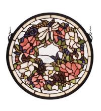 Meyda Yellow 79836 - 15"W X 15"H Wreath Stained Glass Window