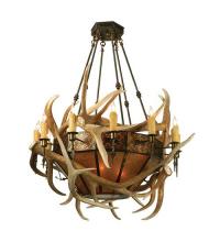 Meyda Yellow 81310 - 56"W Antlers Elk Chandelier