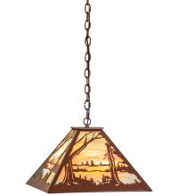 Meyda Yellow 81412 - 17.5"Sq Quiet Pond Pendant