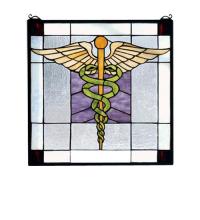 Meyda Yellow 81519 - 18"W X 18"H Medical Stained Glass Window